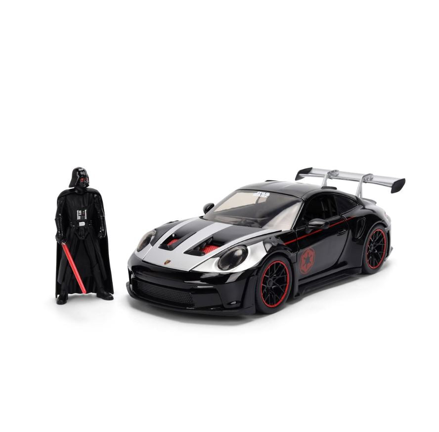 Hollywood Rides Star Wars Porsche 911 GT3 RS 992 1:24 Scale Die-Cast Metal Vehicle with Darth Vader Figure