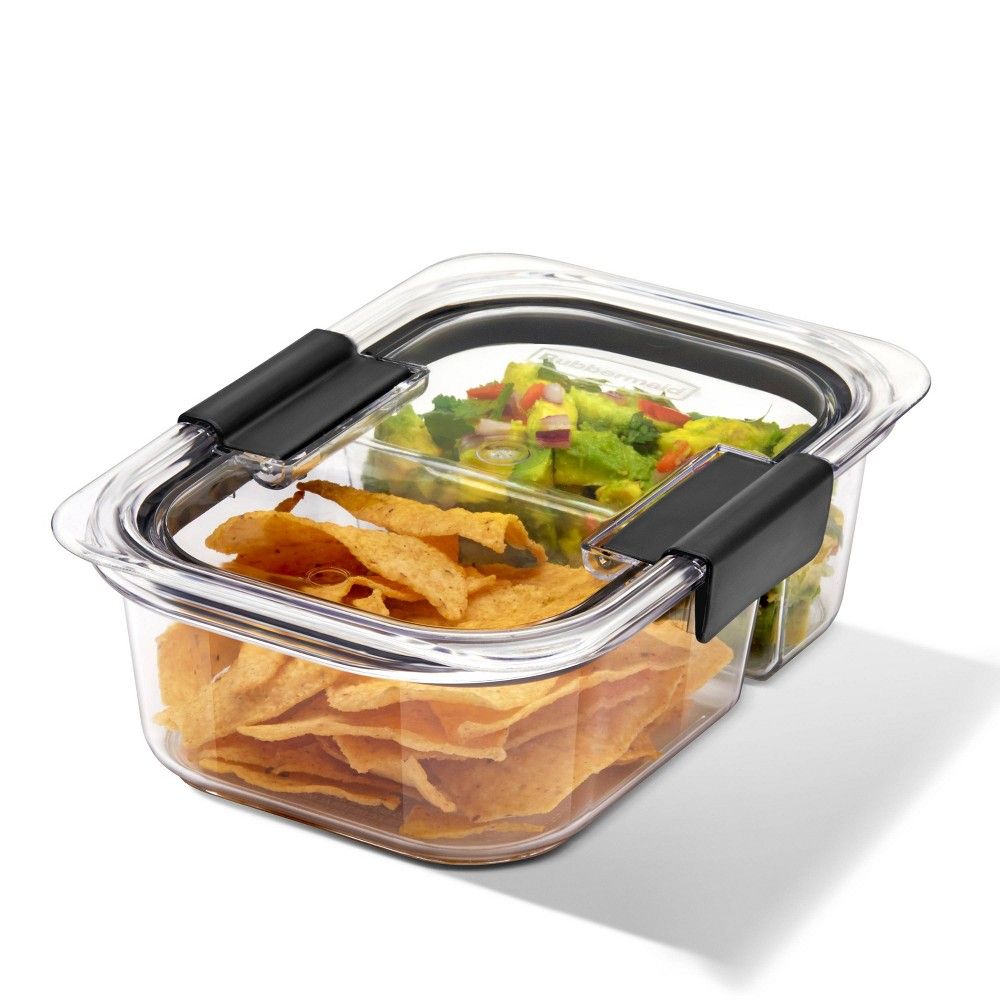 Dual-Compartment Airtight Food Storage Container with Snap-Lock Lid