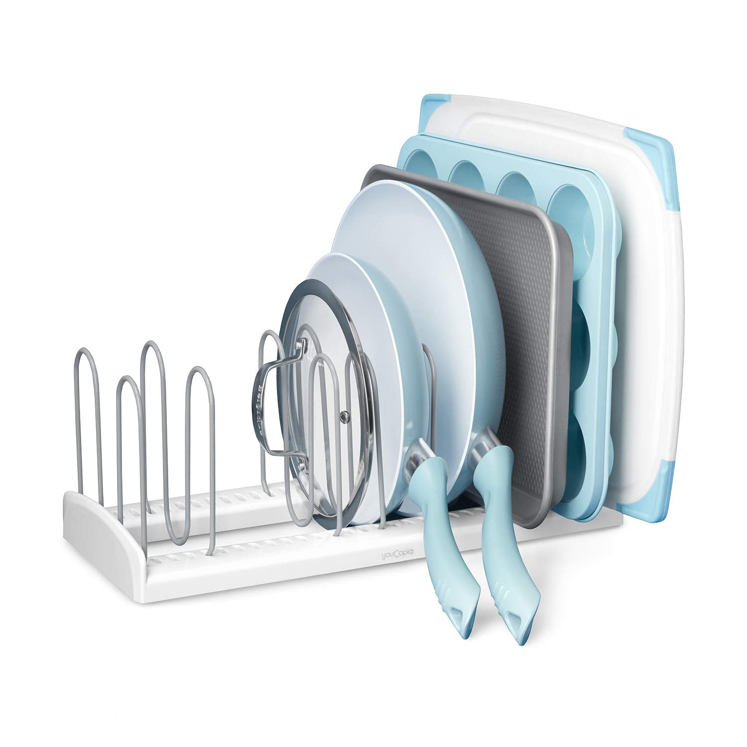 Adjustable Cookware Organizer Rack – Pot, Pan, Lid & Bakeware Holder