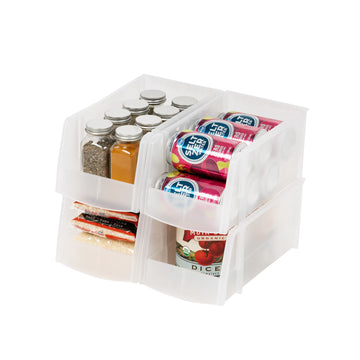 Stackable Pantry Storage Bins – Multi-Purpose Clear Organizer Set