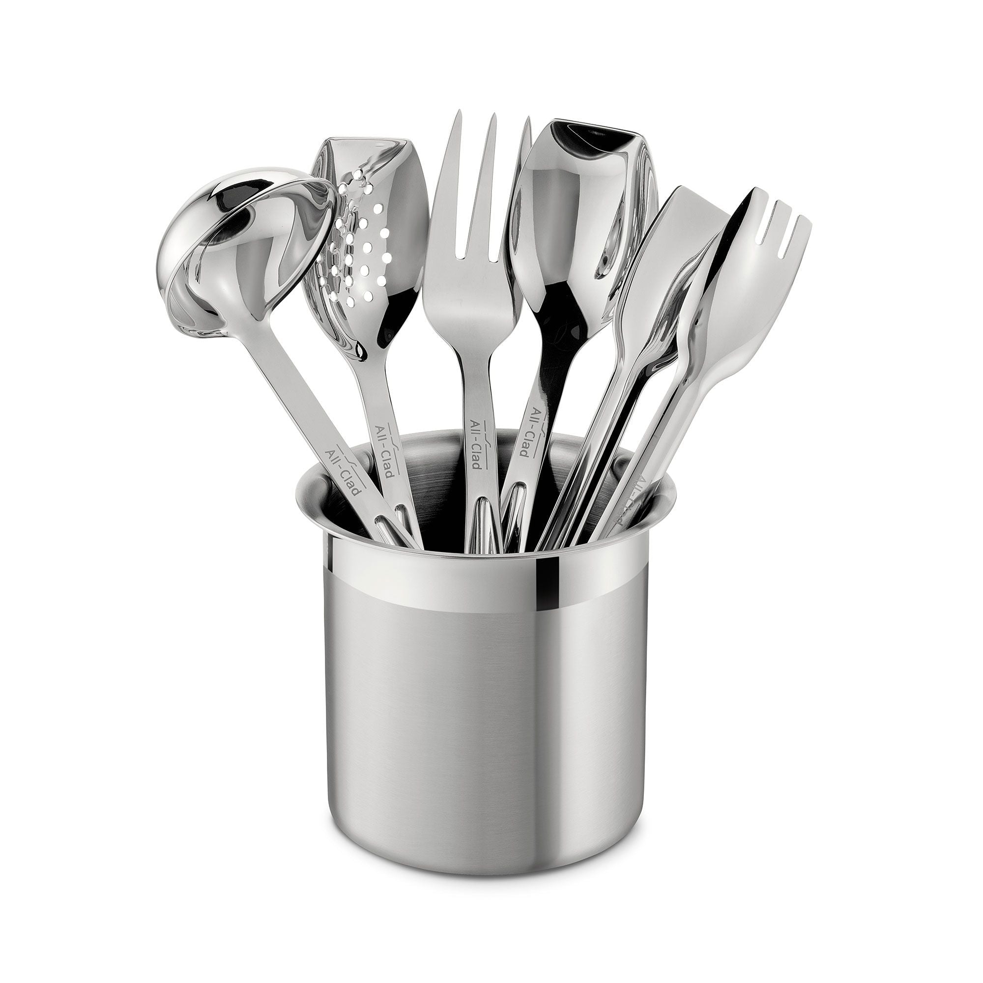 Premium 7-Piece Stainless Steel Kitchen Utensil Set with Holder – Heavy-Duty Cooking Tools