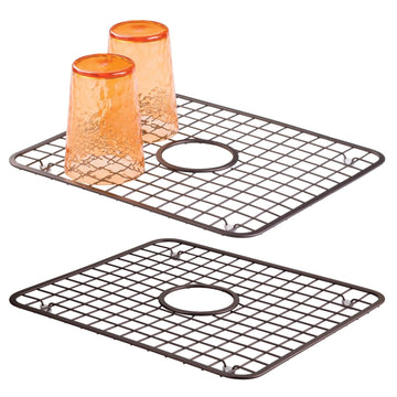 2-Pack Metal Sink Protector Grid with Center Drain Opening