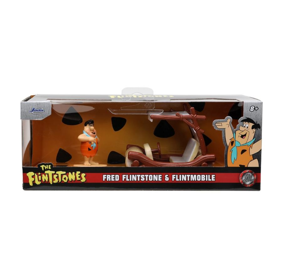 Flintstones Flintmobile 1:32 Scale Die-Cast Metal Vehicle with Fred Nano Figure