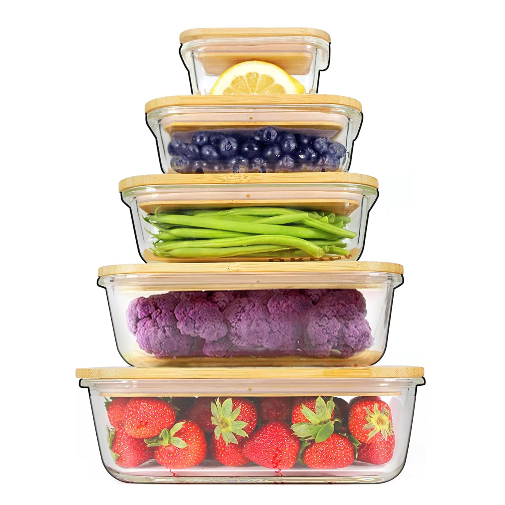 Stainless Steel Food Storage Containers with Airtight Lids – 5-Piece Stackable Set