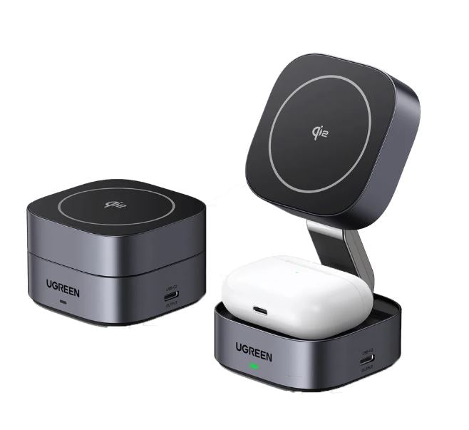 UGREEN 2-in-1 Qi2 Magnetic Foldable Fast Charging Station