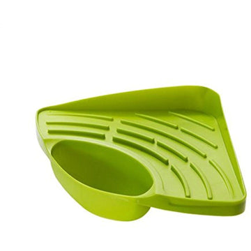 Corner Kitchen Sink Drainer Tray with Built-In Food Scrap Strainer