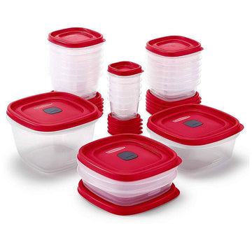 20-Piece Plastic Food Storage Container Set with Snap-On Lids – Stackable & Microwave Safe
